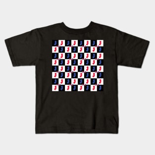 New Jersey Checkerboard Pattern Kids T-Shirt